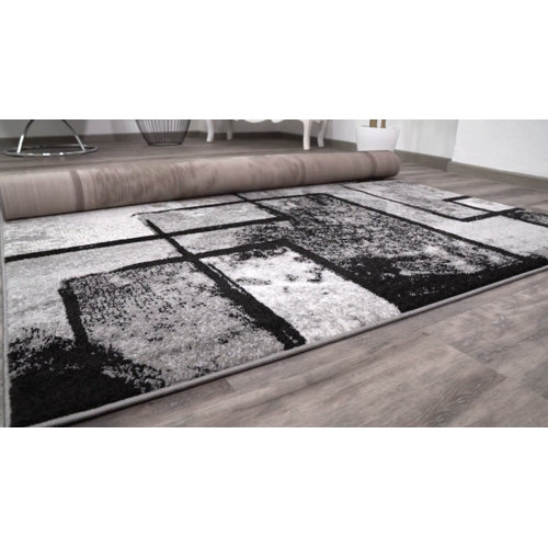 17 Stories Kerttu Gray Black Area Rug & Reviews Wayfair